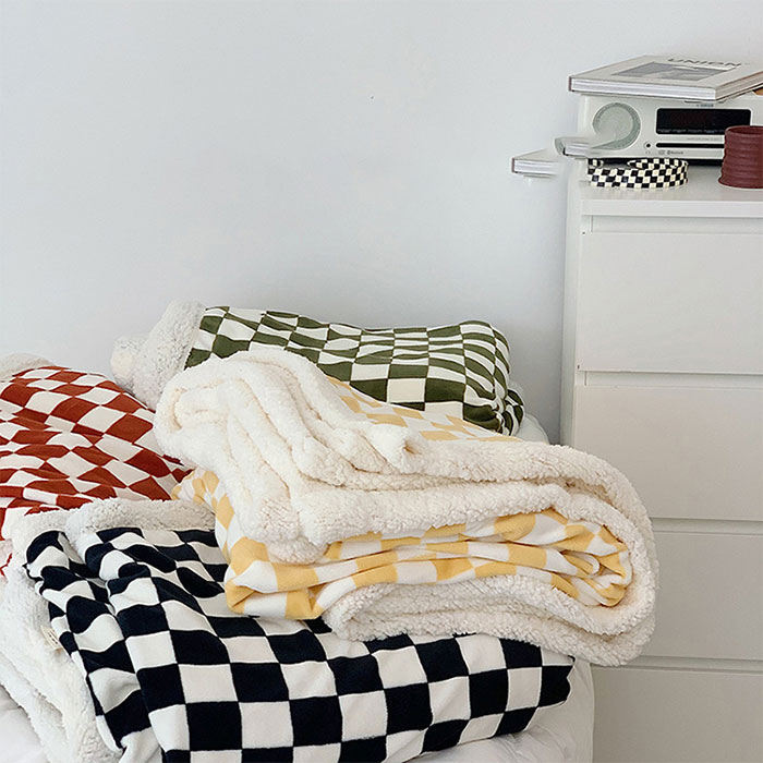 Plaid Jacquard Sherpa Blanket