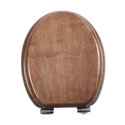 Features for round wood toilet seat