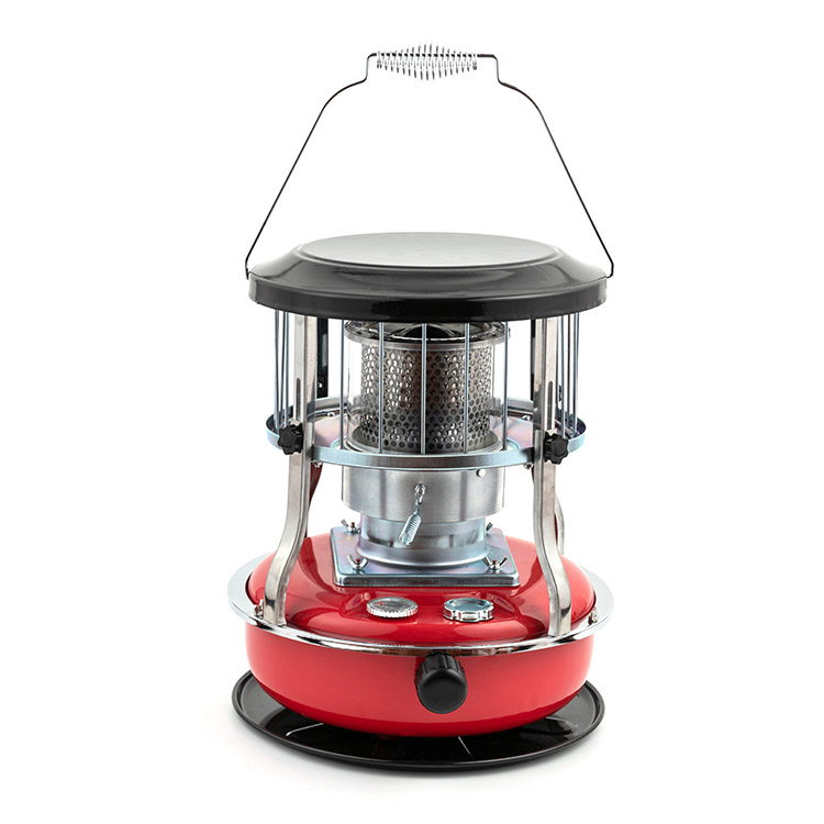 Overview of Red Fuel Tank Glass Chimney Kerosene Stove